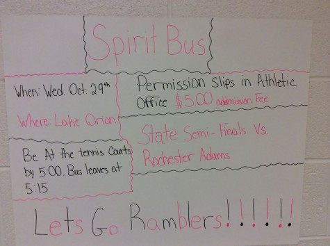Get your permission slip in the Athletic Office to ride the spirit bus to the next game. 