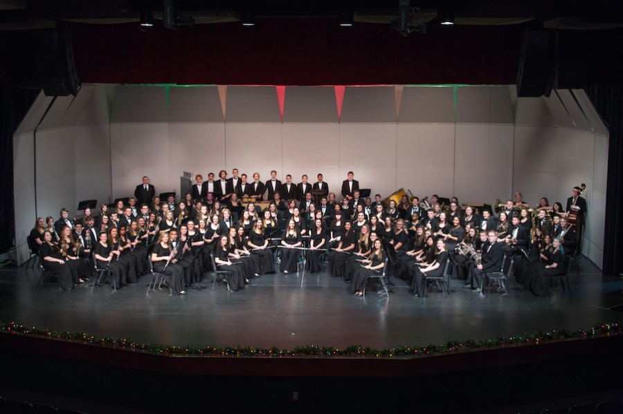Concert band at their holiday performance in December 2015 