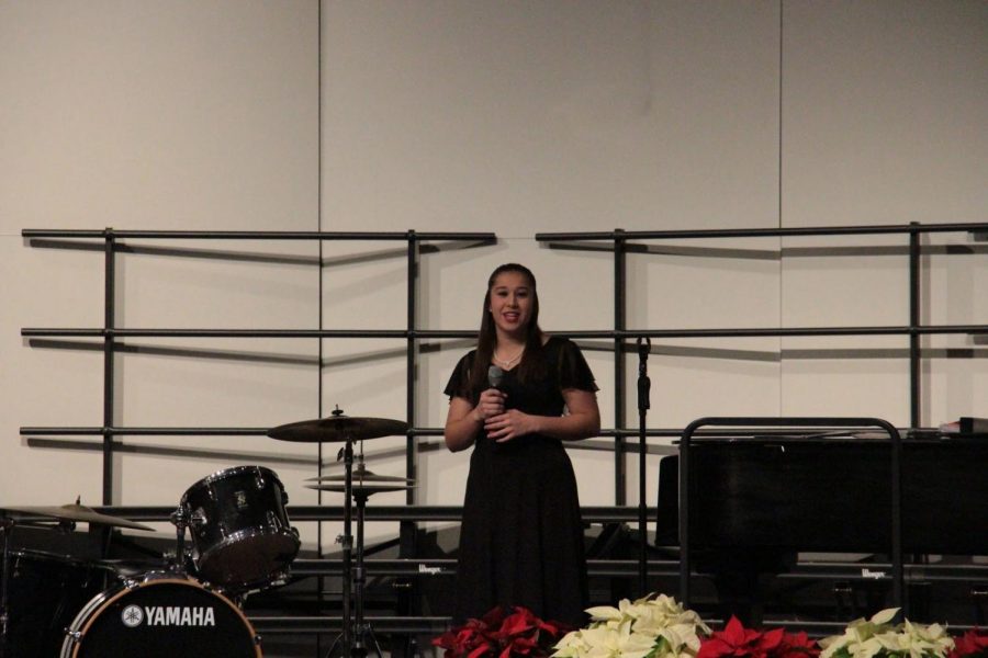 Sarah solo performance at the choirs winer concert
(Photo Taken By Annie Williams)