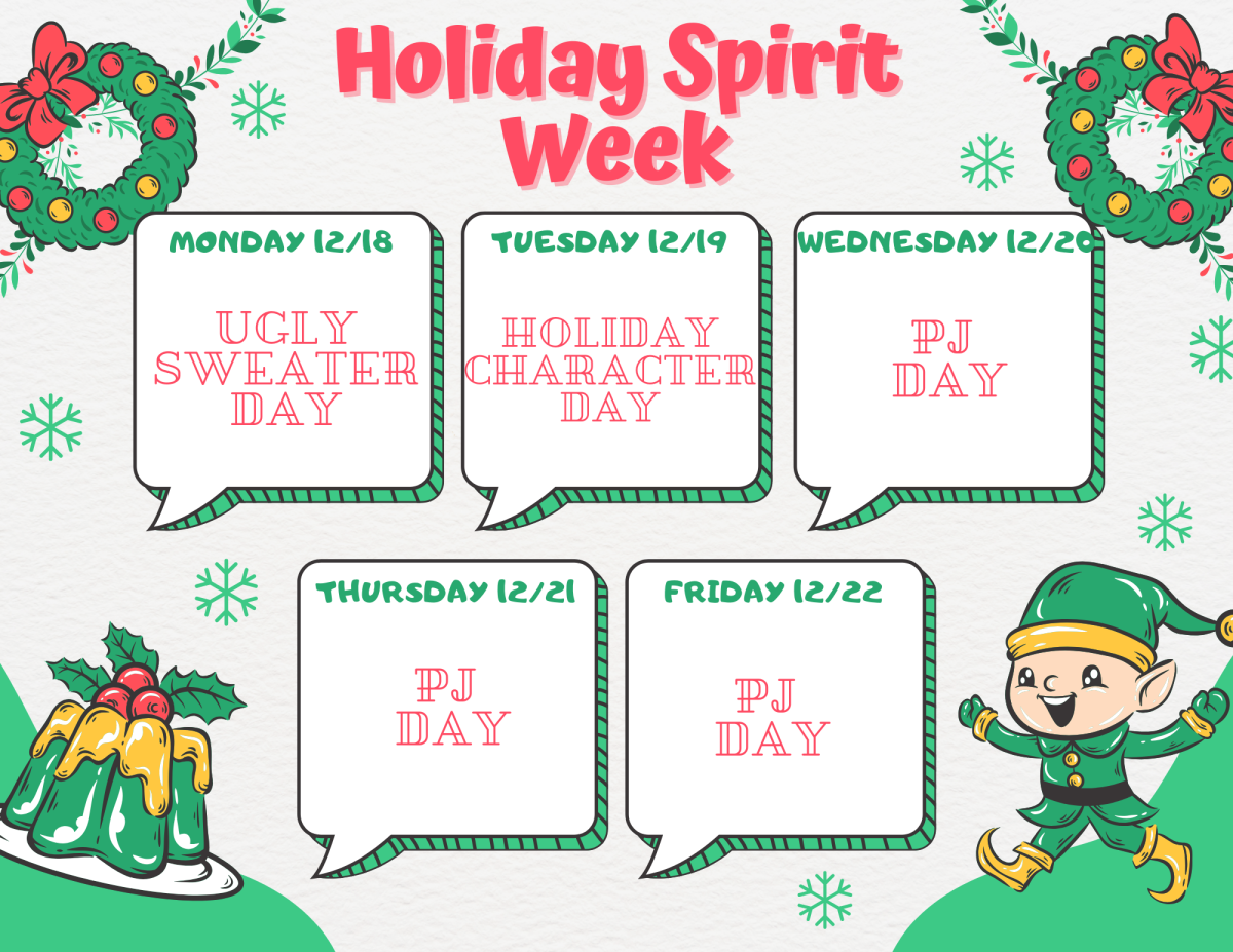 The schedule for spirit week
