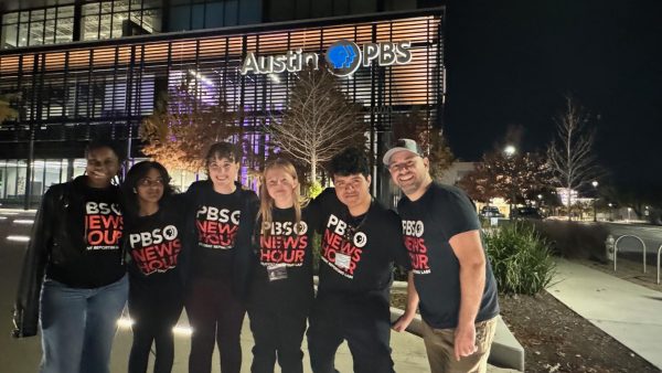 My group and I standing in front of Austin PBS.