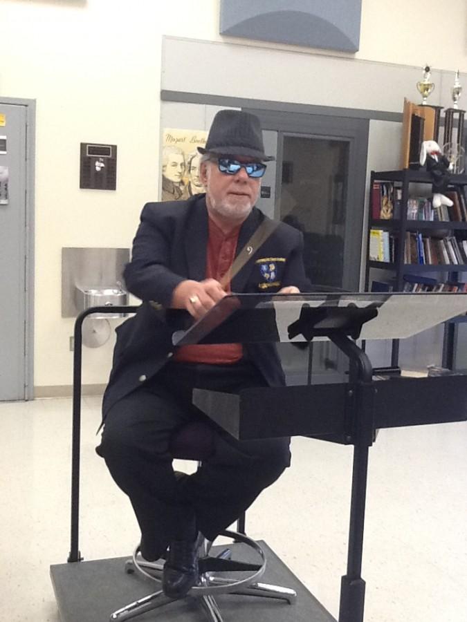 Mr. Pascaretti having some fun while instructing class.