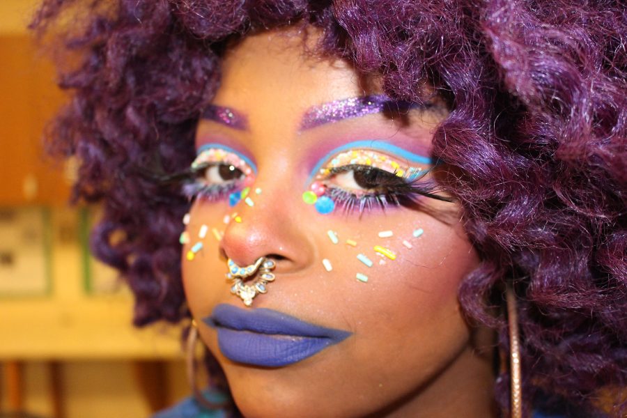 On Theme Day Thursday, Lauren Kennedy wears her candy on her clothes and on her face. In order to truly embody the senior theme, Candy Land, she adorned her cheeks with pastel sprinkles.
