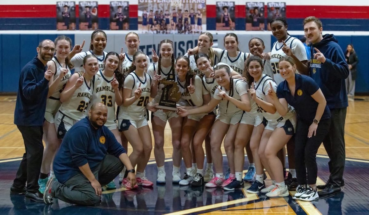 The girls lining up after winning districts.
